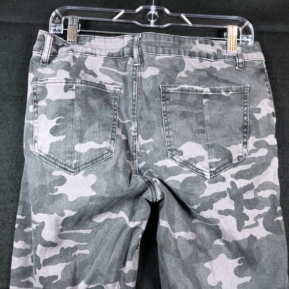 Prosperity Womens Pants Gray Camouflage Print Tapered Ankle Stretch Large - Picture 9 of 11